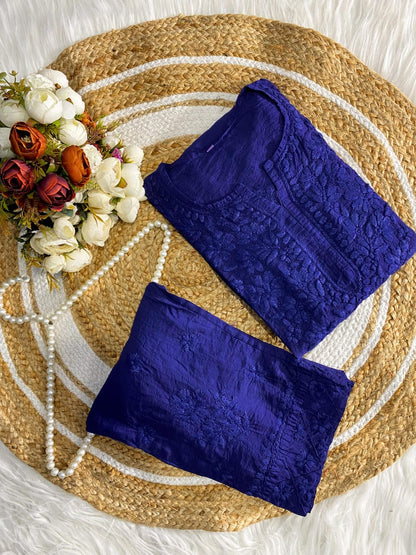 Chanderi Pintex Chikankari Cord Set